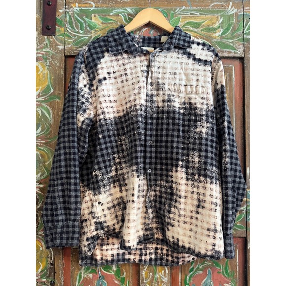 Upcycled/Reworked Flannel Shirt| Vintage Eye Patchwork| Cottage Core| XL - Picture 4 of 6